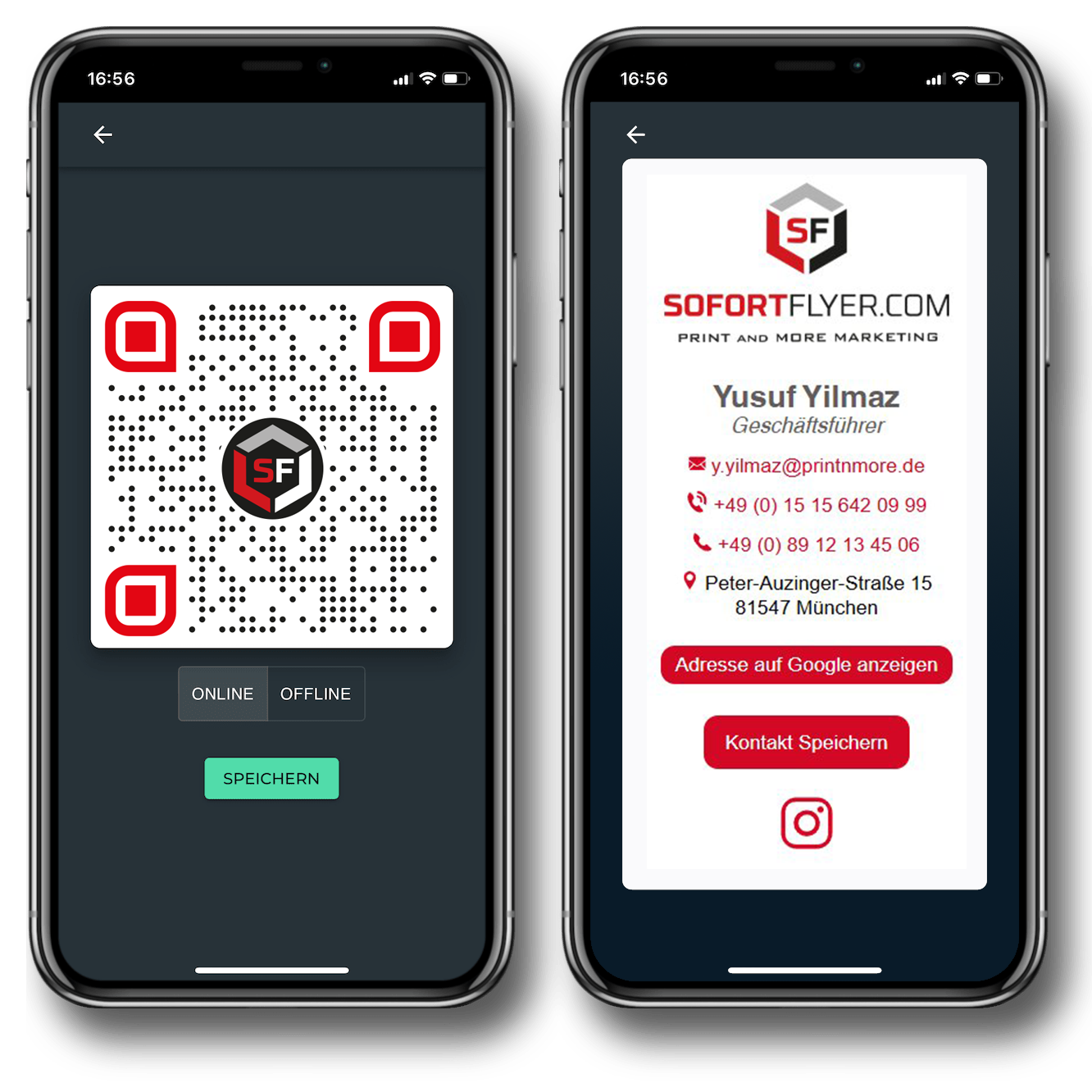 Web (Online) Visitenkarte by Print and More