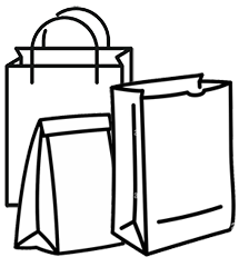 Bedruckte Bäckerfaltenbeutel